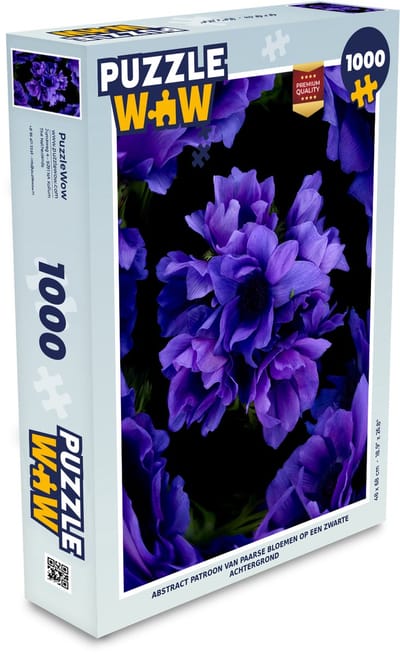 Puzzel Patroon - Bloemen - Paars - Legpuzzel - Puzzel 1000 stukjes volwassenen