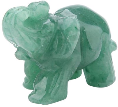 Allecto - Olifant Ornament - Natuurlijke Jade Sculpture - Groente - Decoratie voor Thuis en Kantoor - Positieve Energie - Collectible Beeldje