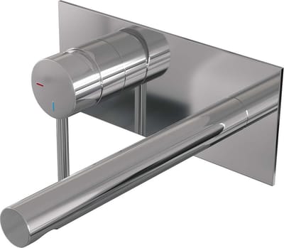 Brauer Chrome Edition inbouw wastafelmengkraan met rechte uitloop en afdekplaat model A2 chroom