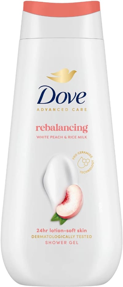 Dove Douchegel - 225ml - rebalancing - witte perzik & rijstmelk