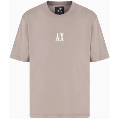 AX Logo Tee Short Sleeve Crew - Brown Shirts