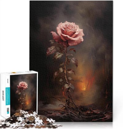Puzzel 1000 stukjes - Legpuzzel volwassenen - Ontspanning thuis - Matwitte kaart - 52x38 cm - Vervelende Roos