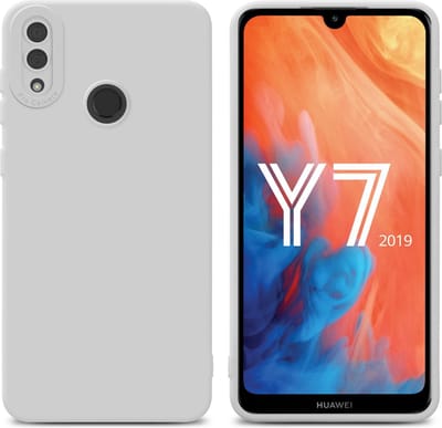 Cadorabo Hoesje geschikt voor Huawei Y7 2019 / Y7 PRIME 2019 in FLUID WIT - Beschermhoes gemaakt van flexibel TPU silicone Cover Fluid Case