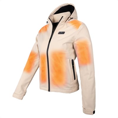 HEATDRY® Clothing - Verwarmde Jas Dames - Softshell Jas Dames - HeatFlex LITE - Beige - Maat: L