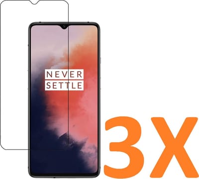 Screenprotector Glas - Tempered Glass Screen Protector Geschikt voor: OnePlus 7 - 3x