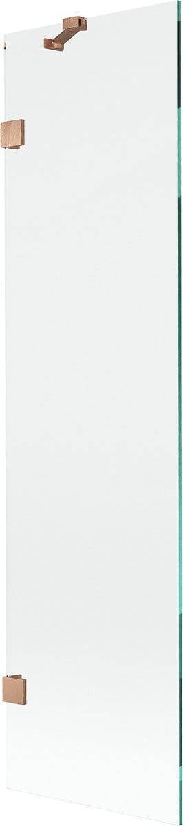 Mexen Lunar badscherm 1-delig 50 x 150 , transparant, geborsteld koper - 897-050-000-65-00