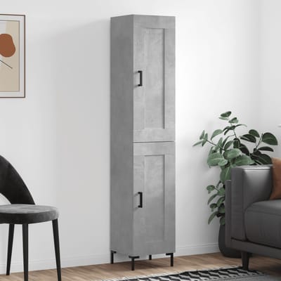 vidaXL - Hoge - kast - 34,5x34x180 - cm - bewerkt - hout - betongrijs