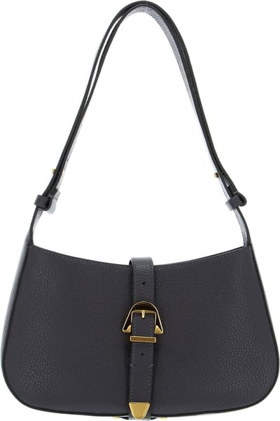 COCCINELLE Leren Schoudertas Coccinelle Magalu Handbag Grained Leather Ardesia Donkergrijs