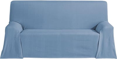 Multifunctionele sprei, afmeting 180 x 260 cm, voor bank of bed, multifunctionele blauwe sprei, decoratief, voor bank, bed, bankovertrek, licht en elegant