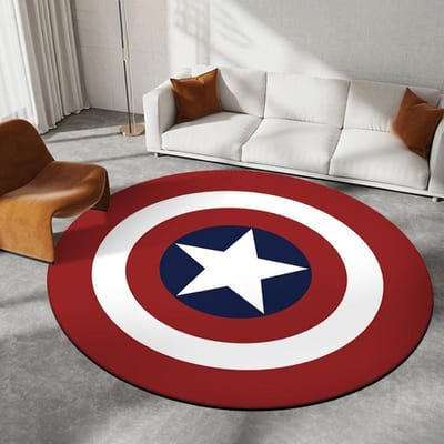 Disney Captain America Ronde Mat Woonkamer Bank Tapijt Theetafel Slaapkamer Bedzijde Entree Deur Kleed Mode Woondecoratie 80x80cm