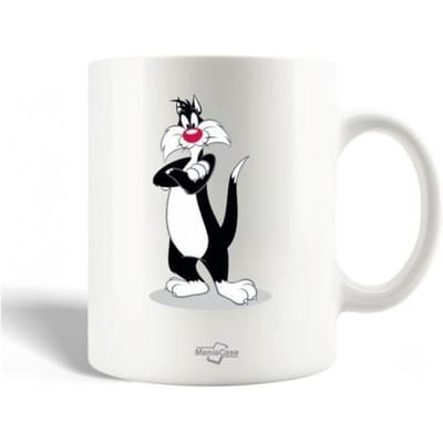 Mug en Céramique - Sylvestre - Grosminet - 30cl - Blanc - Compatible lave-vaisselle