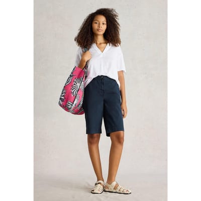 White Stuff Hayley Organic Chino Short Dark Navy Maat: 8 REGULAR | Korte Broeken Outlet | Dames | Blauw
