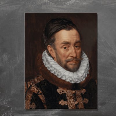 Wanddecoratie / Schilderij / Poster / Doek / Schilderstuk / Muurdecoratie / Fotokunst / Tafereel Willem van Oranje - Adriaen Thomasz Key gedrukt op Geborsteld aluminium