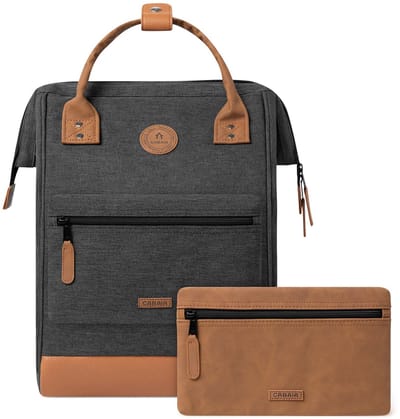 CABAIA - Rugzak Adventurer Medium 18L London, Computercompartiment 13", Levenslange garantie, Brede opening - Grijs