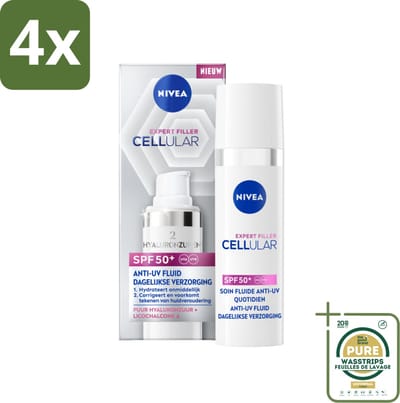 Nivea - Cellular - Expert Filler SPF50+ Serum - Met Hyaluronzuur en SPF - 30 ml - Voordeelverpakking - 4 stuks - Zonbescherming - Hyaluronzuur