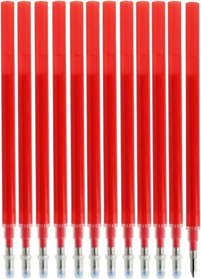 Inovra Plus - Navullingen gelpen rood 0,7 mm - 12 stuks - Vloeibaar schrijven - Sneldrogend - Geschikt voor navulbare pennen