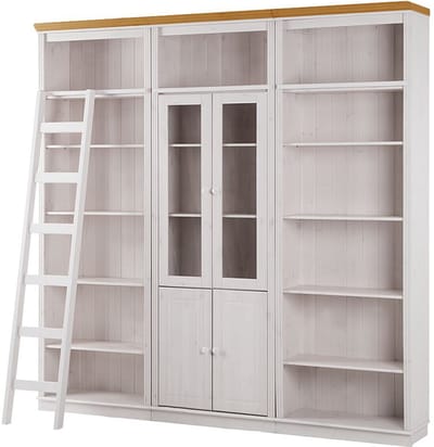 Anita- Boekenkast in klassiek landhuisdesign van grenenhoutD WH