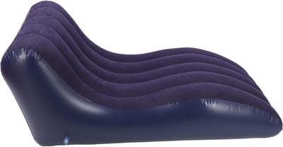 Opblaasbaar Bed - Luchtbank Lounge - Ontspanning Buiten - Ergonomisch Ontwerp - 155 cm Breed - Marineblauw