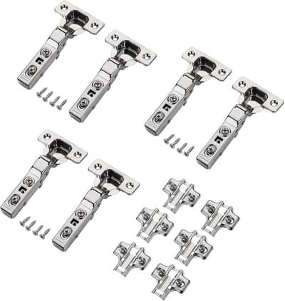 6x potscharnier SOTECH roestvrij staal 304, T45 softclose, middenaanslag 100°, klikmontage (incl. kruisplaat en schroeven)