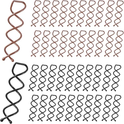Spiraalvormige Haarspelden - Knot Clips - Haar Stylen - Niet-Kras Afgeronde Tips - 40 stuks - Bruin Zwart