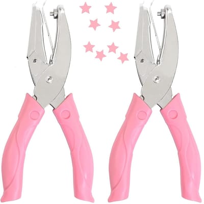 2-Pack Starvormige Enkele Gat Ponsen - Metalen Handperforator met Comfortabele Handgrepen voor Labels en Tickets