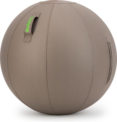 Wobblez® Sphere Zitbal 75 cm met voetpomp - Mocca kunstleer hoes - voor mensen van 185-200 cm