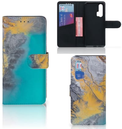 Honor 20 Pro Bookcase Marble Blue Gold