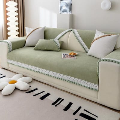 Bankkussen voor alle seizoenen, Antislip Pompon Chenille, Nieuwe Bankhoes, Kant Hoes, Kussenkussen 70*70cm