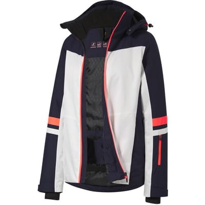 CRIVIT Dames ski-jas Premium (Wit/marineblauw/koraal, XS (32/34))