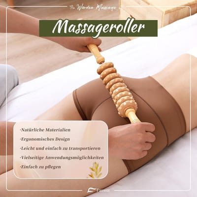 Houten Massageset 6 Delen voor Spierontspanning en Lichaamsvorming