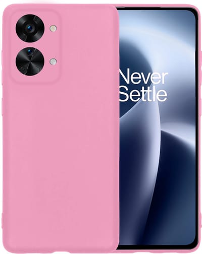 Hoesje - Geschikt voor OnePlus Nord 2T - Sterk & Shockproof - Siliconen Case - Hoes Cover - Telefoonhoes - Lichtroze