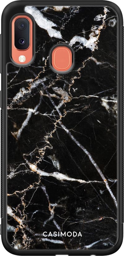 Casimoda® hoesje - Geschikt voor Samsung Galaxy A20e - Marmer Zwart - Zwart TPU Backcover - Marmer - Zwart