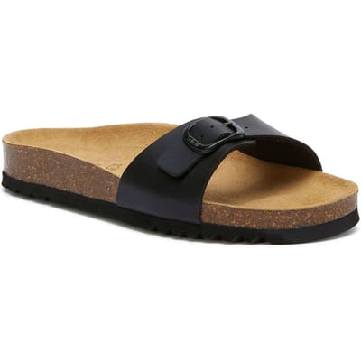 Scholl Sandalen Estelle 1 Riem Synth Leer Vrouwen - Zwart