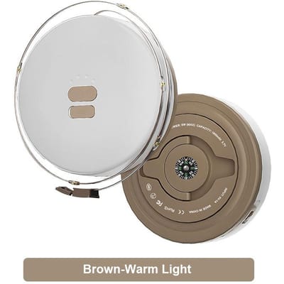 Kamperen Lichtslingers Draagbaar Buiten Kamperen Oprollicht Oplaadbaar Waterdicht Lantaarn voor Warm Light bruin
