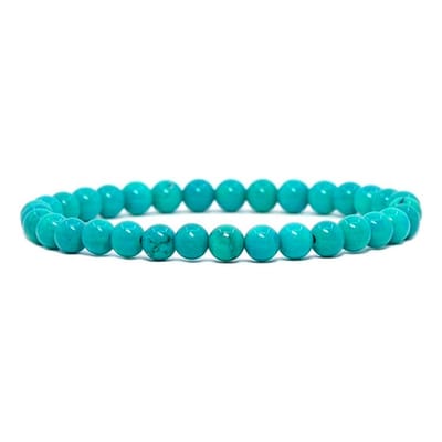 Bixorp Gems Turkoois Armband 6mm Kralen - Edelsteen Kralenarmband - 18cm