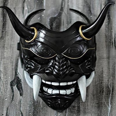 Japanse Stijl Geest Hannya Halloween Maskerade Masker Prajna Halve Gezichtsmaskers Samurai Duurzaam Duurzaam Nuttig Nuttig gray