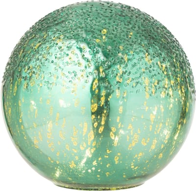 J-Line decoratie Bal Gekraakt - glas - groen - small - LED