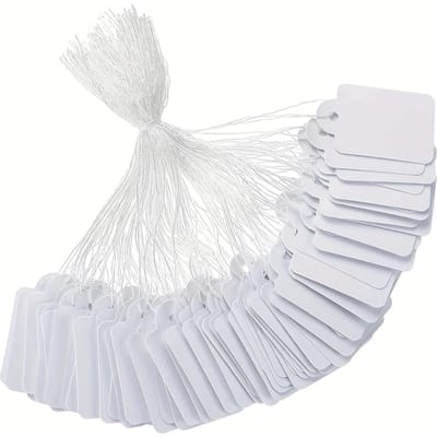 Markeringstags Prijslabels Prijsstickers Displaytags met Touwtje Markeringstags met Touwtje Beschrijfbare Tags Displaylabel voor Product Sieraden Kleding Ta wit