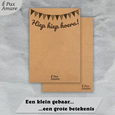 BFF Ketting voor 3 'Hiep Hiep Hoera' - Magnetisch Glitter Hartje - Vriendschapsketting op Cadeau Kaartje - 45cm + 5cm verstelbaar - Zilverkleurig - Verjaardags Hanger - Pax Amare