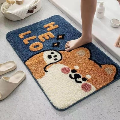 Verdikte Cartoon Kasjmier Voetmat Badkamer Vloermat Toilet Absorberende Antislipmat Wasruimte Slijtvaste en Vuilbestendige Vloermat 40 * 60CM