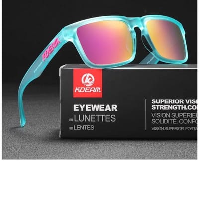 Nieuw KDEAM Merk Hoge Kwaliteit Vierkante Zonnebril voor Heren Sport Gepolariseerde Zonnebril 2025 Reflecterende Coating Kleurrijke Lens UV400 Only Sunglasses