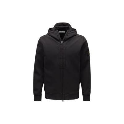 Stone Island FW23 Soft Shell-R E.Dye® Winddicht Waterdicht Ademend Softshell Lange Mouwen Met Capuchon Ritsjas Heren jassen Zwart 7915Q0122V0029 M black