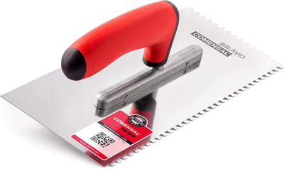 Professionele Tandtroffel - Roestvrijstalen Stijltroffel voor Tiling - Ergonomische Handgreep - 270 x 130 mm