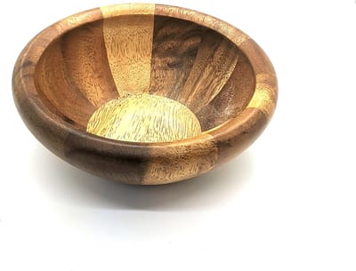 Schaal Hout Rond - Serveerschaal Hout - Acaciahout - 17 cm ( 2 stuks)