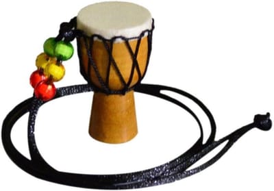 Djembe Trommel Hanger - Mini Instrument - Muziek Maken - Handgemaakt Hout - 2.8 x 5 cm - Zoals Afgebeeld