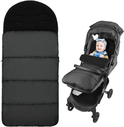 Voetenzak Kinderwagen - Thermo Zak - Warm Blijven - Waterdicht Winddicht - Universeel - Zwart