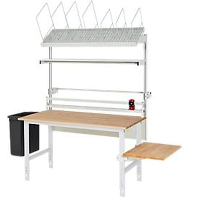 Rau verpakkingstafelsysteem 04 Werktafel serie Tom, B 2000 x D 1000 x H 760-1080 mm, massief beukenhouten blad, tot 500 kg