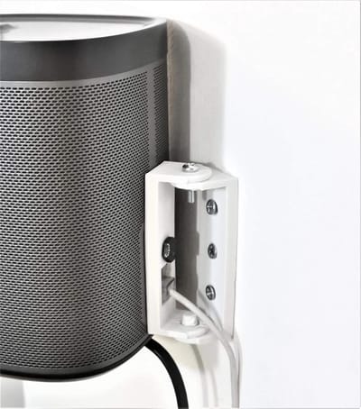 Muurbeugel - Speakerhouder - Draadloze Speaker - Verstelbare Hoek - Compact Ontwerp - Wit