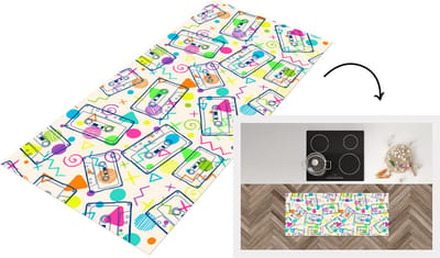 Keukenloper - Loper keuken - Patronen - Retro - Cassette - Jaren 80 - 120x50 cm - Keukenloper vinyl