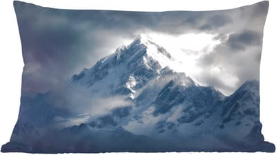 Sierkussens - Kussentjes Woonkamer - 60x40 cm - Sneeuw - Berg - Wolken